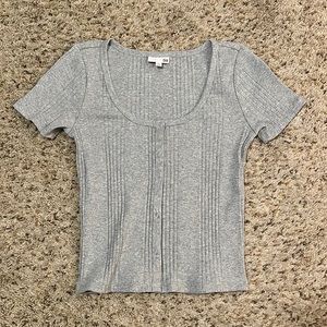 SO Gray T-shirt | Women’s size small | Tight Fitting | Button Up |